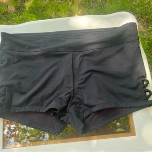 Black Athletic Shorts with Side Cutouts